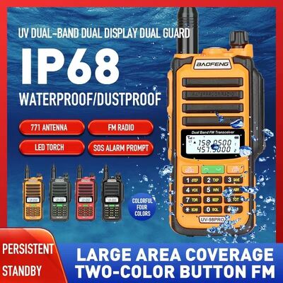 comprar 2024 New Arrival Baofeng UV-98 Pro 10W Output Power IP67 Waterproof Dual Band Two Way Radio Walkie Talkie fabricação em linha