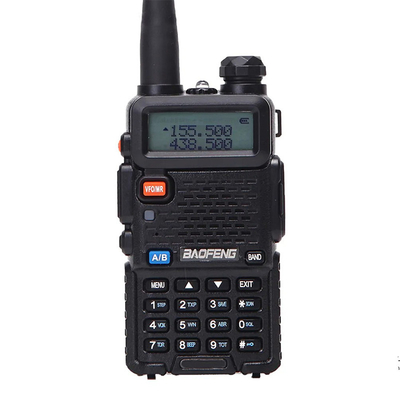 Rádio digital de duas vias Baofeng UV-5RX Tri-band 5watt Wireless Long Range Transmissor de presunto preto