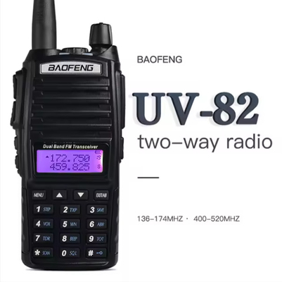 Análogo Two Way Radio Baofeng UV-82 dupla banda negócio de dois sentidos transceptor de rádio 16 canais com fones de ouvido sem fio