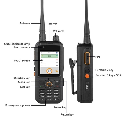 INRICO T368 POC Rádio de longa distância de duas vias 17 Horas de Trabalho Rádio portátil de longa distância com câmera dupla AI Câmera frontal de 2MP e câmera traseira de 13MP