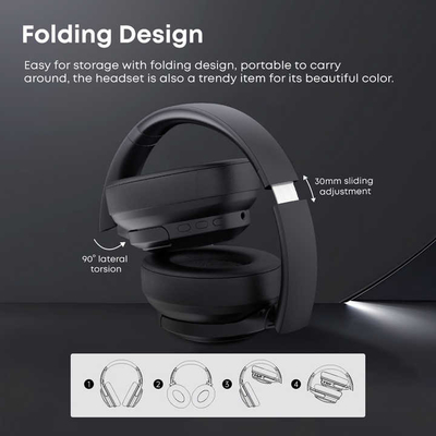 Airphone Max ANC Cancelação de ruído Auscultadores sem fio Auscultadores portáteis dobráveis MP3 Player com microfone Auscultador Bluetooth