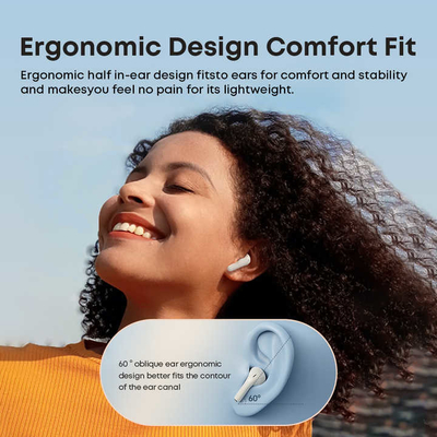 Langsdom Wireless Earbud 5.3 Stereo Bass Earphones 2024 Cancelação de ruído Earbuds 32H Dual Mic Call Bluetooth Earphones